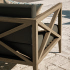Modway Northlake Outdoor Teak Armchair - Flint Grey-Cross-Back Frame