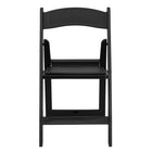 Flash Furniture HERCULES Series Black Resin Folding Chair with Black Vinyl Padded Seat-Resin Folding Chair
