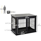 PawHut 26" Wooden Pet Crate Kennel with Double Door Entrance - Black-Made of P2 grade MDF wood material 