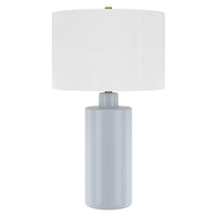 Hudson&Canal - Lampe de table Selina en céramique de 63 cm de haut avec abat-jour en tissu - Bleu fumé/blanc-Design contemporain moderne pour votre salon, espace de travail ou table de chevet