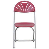 Flash Furniture 8 pièces Chaise pliante de la série HERCULES en plastique bourgogne à dossier Fan, avec une capacité de 650 lb-Ensemble de 8 chaises pliantes en plastique bourgogne