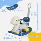 Qaba 4-in-1 Kid Rocking Sliding Horse with Balance Board - Blue-Balance board improves kids' coordination and strength 