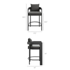 Modway Tahoe Outdoor Patio Aluminum Counter Stool - 36.5" - Charcoal-Powder-Coated Finish