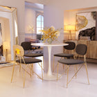 Zuo Georges Dining Chair - Grey/Gold - Set of 2-Dimensions: 20.9" L x 18.5" W x 31.1" H