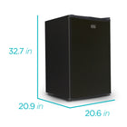 BLACK+DECKER 4.3 cu. ft. Freestanding Mini Fridge with Freezer - Black-Energy Star Certified: This compact refrigerator with freezer uses R600a refrigerant and is ENERGY STAR certified, using high-efficiency compressors that create less heat and use less energy