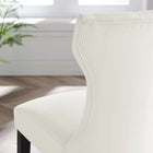 Modway Silhouette Performance Velvet Dining Chairs - White - 2 Pack-Stain-Resistant Performance Velvet