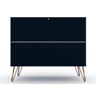 Manhattan Comfort Rockefeller 35.24" Mid-Century Modern Dresser - Tatiana Midnight Blue-Perfect for Storage or Display Items. Anti Tip Kit Included.