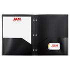 JAM Paper - Chemises en plastique robuste à 3 trous et pochettes - chemises ultra résistantes - couleurs professionnelles assorties - 6/paquet-Quantité : 6 dossiers par paquet | Un pour chaque matière et projet