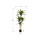 Monarch Specialties - Plante Artificielle - 51 po H - Arbre De Dracaena - Mis En Pot - Touche Réelle - Feuilles Vertes - Pot Noir-Cette plante d'intérieur à entretien facile est fabriquée à partir des matériaux de la plus haute qualité et ne nécessite pas d'entretien ou d'arrosage, pour un accent décoratif durable et respectueux de l'environnement qui durera toute une vie