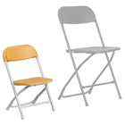 Flash Furniture Kids Plastic Folding Chair - Yellow - 10 Pack-18 Gauge Steel Frame