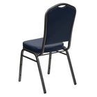 Flash Furniture HERCULES Series Crown Back Stacking Banquet Chairs in Navy Vinyl with Silver Vein Frame - 4 Pack-Navy Vinyl Upholstery