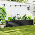 Outsunny Galvanized Raised Garden Bed - 94.5" L x 16" W x 18" H - Dark Grey-Galvanized steel frame with powder coating for durability 