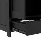 PawHut Dog Feeding Station with Storage, Adjustable Panel and Hooks - Black-Colour: Black, Rustic Brown 