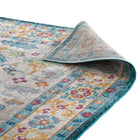 Modway - Success Médaillon vintage floral vieilli Anisah Tapis de comédie 8 pi l x 10 pi L - Bleu Ivoire Jaune Orange-Haute densité / Tissé à la machine