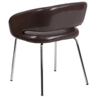 Chaise contemporaine d’appoint/de réception/de salon-bar Fusion en cuir brun (CH-162731-BN-GG)-Mousse ignifuge CA117