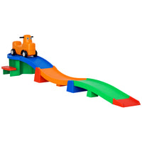 Qaba 9.8 ft Up and Down Roller Coaster with Side Steps - Multicoloured-9.8 ft (3 m) roller coaster for thrilling indoor and outdoor fun . 