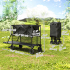 Outsunny Double Decker Folding Wagon Cart-Robust steel frame supports up to 450 lbs. (205 kg) evenly distributed