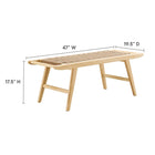 Modway Saoirse 47" Wove Rope Wood Bench - Natural-Basket Weave Design