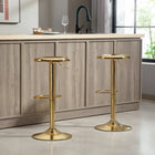 HOMCOM Adjustable Steel Breakfast Bar Stools - Gold - 2 Pack-Adjustable seat height from 23.6" to 31.5" (60 to 80 cm) for versatility
