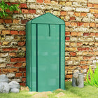 Outsunny serre mini à 4 niveaux avec toit en moustiquaire, blanc-Porte à enroulement avec fermeture éclair pour un accès facile et une ventilation optimale  
