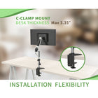 ShoppingAll Adjustable Single Gas Spring Monitor Desk Mount - White-7