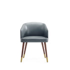 Manhattan Comfort Reeva 23.23" Modern Leatherette Upholstered Dining Chair - Walnut and Graphite Grey-Modern Dining Chair for Dining Room and Task Use