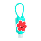 Pep Rally - Support en silicone pour desinfectant, bouteille incluse, fleurs, individuel-Support en silicone qui contient une bouteille de desinfectant pour les mains