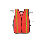 Cordova – Gilet en maille orange V110L avec ruban réflecteur 1 po, fermeture au velcro, taille unique, paq./12-Fermeture à crochet et boucle en velcro