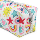 Fashion Stationery Sunny Icons Pencil Case - 8.27" L x 2.76" W x 2.95" H - White-Secure zipped compartment