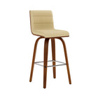 Armen Living - Vienna Tabouret de Bar Pivotant de 66 cm de Hauteur de Comptoir en Finition Bois Noyer avec Similicuir Crème-La fonction pivotante fluide à 360 degrés permet une mobilité maximale. Son mécanisme de rotation douce vous permet de changer de direction sans effort, faisant de ce tabouret votre nouvelle assise préférée à la maison.