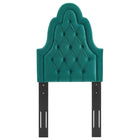 Modway Augustine Tufted Performance Velvet Twin Headboard - Teal-Dense Foam Padding