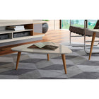 Manhattan Comfort Utopia 11.81" Triangle Coffee Table, White (89251)-Upon Assembly, Measures: 33.46 in. Length, 11.81 in. Height, 31.88 in. Depth.
