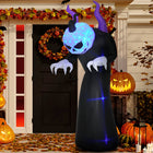 Outsunny 7' Inflatable Ghost with Horns Halloween Decoration-Includes six stakes, two drawstrings, and three sandbags to help keep it anchored on windy nights 