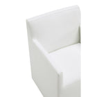 Manhattan Comfort - Chaise de salle à manger moderne Anna Square 58 cm en similicuir crème avec accoudoirs-Garantie limitée du fabricant de 30 jours