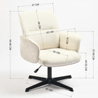 Chaise de Bureau en Tissu à Hauteur Réglable avec Accoudoir – Beige Homy Casa-Base Robuste : La base en métal noir durable et stable assure un soutien et une stabilité fiables, capable de résister à une utilisation quotidienne.
