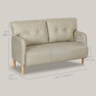 HOMCOM 58" Loveseat Sofa for Bedroom with Cushions - Beige-2 tufted back cushions for added comfort and aesthetics