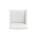 Manhattan Comfort Anna Square 22.83" Modern Faux Leather Upholstered Dining Armchair - Cream - Set of 2-30 Day Limited Manufacturer's Warranty