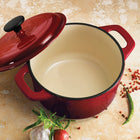 Tramontina 3.5 Qt Enameled Cast Iron Covered Dutch Oven - Red-Compatible with gas, electric, ceramic and induction cooktops