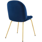 Modway - Scoop Jambe en acier inoxydable doré Performance Velvet Chaise à manger - Marine-Assemblée requise