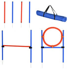 PawHut - Kit d’entraînement d’agilité pour chien, saut en hauteur, piquets de slalom, anneau, ensemble d’entraînement à l’obéissance-Longues pointes robustes à fixer dans le sol 