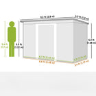 Outsunny Galvanized Steel Garden Tool Storage Shed - 9' x 4' - Green-Sliding and lockable double doors for convenient access 