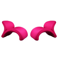 Manhattan Comfort - Rosebud fauteuil d’appoint moderne de 30,3 po en mélange de laine, rembourré, fuchsia, lot de 2-Chaise d’appoint de salon abstraite moderne, parfaite pour une utilisation dans un salon pop. Ensemble de 2