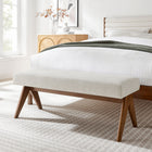 Modway Lyra 47" Fabric Upholstered Bench - Ivory-Padded Seat