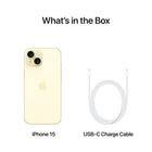 Apple iPhone 15 6.1" Super Retina XDR - 256 GB - Yellow - Bell and Virgin Plus-1 Year Limited Manufacturer Warranty