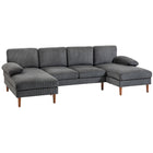HOMCOM - Canapé en U avec double méridienne pour salon - gris foncé-Design en forme de U avec double méridienne adapté aux grandes pièces 