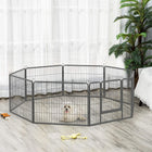 PawHut - Parc à chiens robuste en métal à 16 panneaux pour intérieur et extérieur - 23,5 po H-Les 16 panneaux peuvent être installés en rectangle