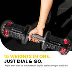 MotionGrey Adjustable Dumbbells - 10-90 lb Weight Set with Anti-Slip Metal Handle - Black - Set of 2-6