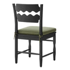 Modway - Jax Bois de chêne Chaise de salle à manger avec dossier ondulé en forme de rasoir et coussin in Sauge Noire-Civières latéraux solides