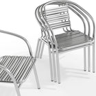Chaise robuste empilable de restaurant pour intérieur et extérieur en aluminium à usage intensif avec dossier à trois lattes-Cadre en aluminium
