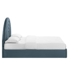 Modway Solana Arched Performance Velvet Queen Platform Bed - Cadet Blue-Plinth Base